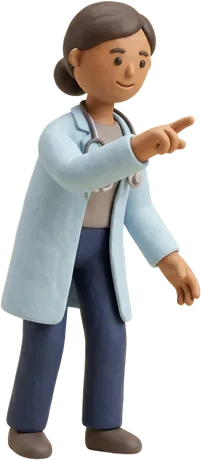 A clay prescriber pointing at the 340B options