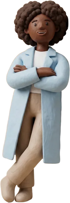 A clay pharmacist leaning on the phone
